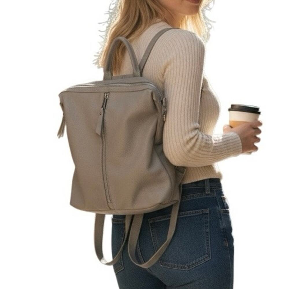 Urban Expressions Cream Vegan Leather Backpack Purse Bag Womens - Picture 2 of 13
